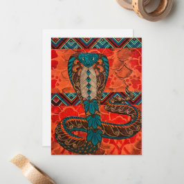 kleurrijke cobra notitiekaartje