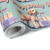 Kleurrijke Cockapoo Hond Cadeaupapier (Rol Hoek)