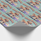 Kleurrijke Cockapoo Hond Cadeaupapier (Hoek)