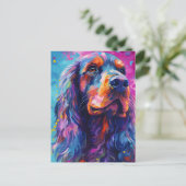 Kleurrijke Cocker Spaniel Briefkaart (Staand voorkant)