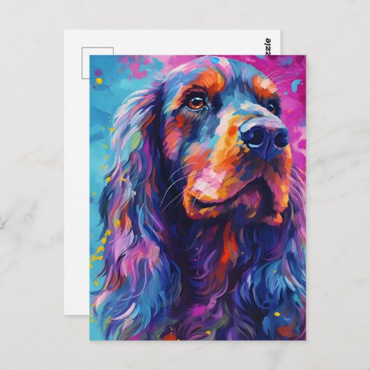 Kleurrijke Cocker Spaniel Briefkaart (Voorkant / Achterkant)