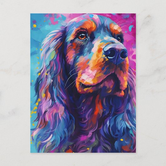 Kleurrijke Cocker Spaniel Briefkaart (Voorkant)