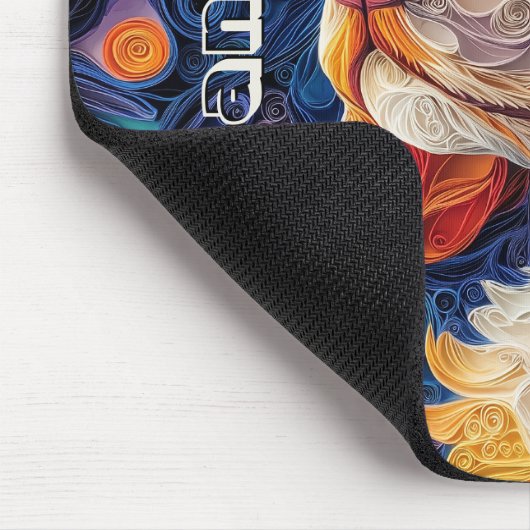 Kleurrijke Cocker Spaniel Papier Quilling Portret Muismat (Hoek)