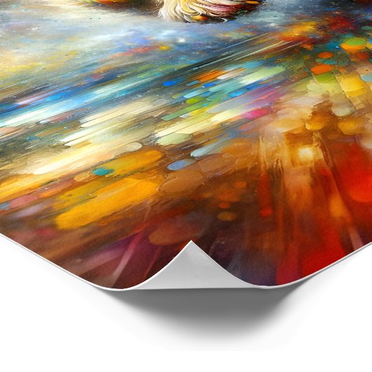 Kleurrijke Cocker Spaniel Rainbow Splatter Custom Poster (Hoek)