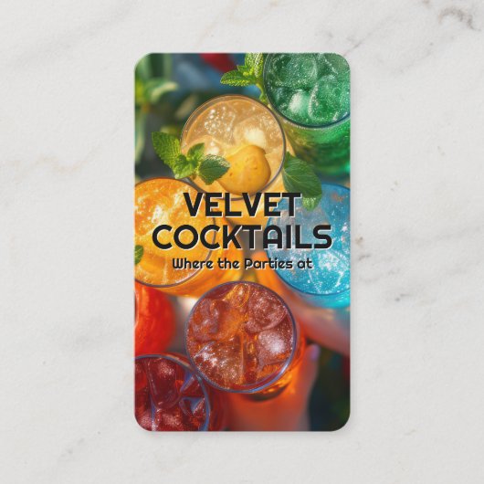 Kleurrijke Cocktail | Bovenaanzicht Visitekaartje (Voorkant)