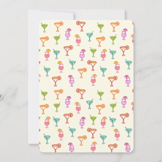 Kleurrijke Cocktail Collectie verjaardagsfeestje Kaart (Achterkant)