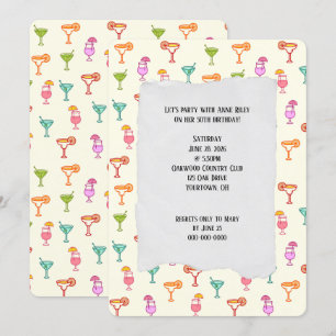 Kleurrijke Cocktail Collectie verjaardagsfeestje Kaart