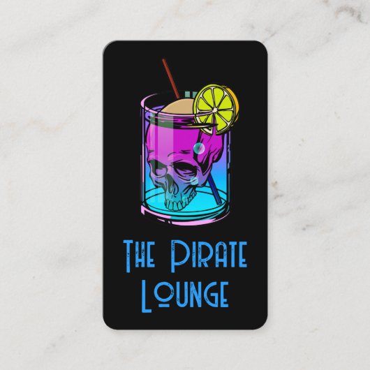 Kleurrijke Cocktail Drink | Schedel Visitekaartje (Voorkant)