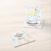 Kleurrijke Cocktail Party Retro Bachelorette Party Kartonnen Onderzetters (Insitu)