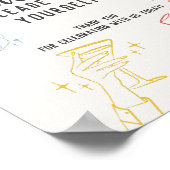 Kleurrijke Cocktail Party Retro Favorieten Teken Poster (Hoek)