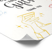 Kleurrijke Cocktail Party Retro Kaarten & Geschenk Poster (Hoek)