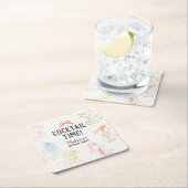 Kleurrijke Cocktail Party Retro Verjaardagsfeest Kartonnen Onderzetters (Insitu)