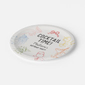 Kleurrijke Cocktail Party Retro Verjaardagsfeest Papieren Bordje (Gekanteld)