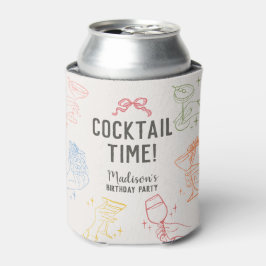 Kleurrijke Cocktail Party Retro Verjaardagsgunsten Blikjeskoeler