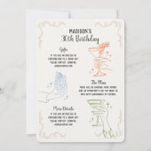 Kleurrijke Cocktail Party Verjaardagsfeestje Uitno (Achterkant)