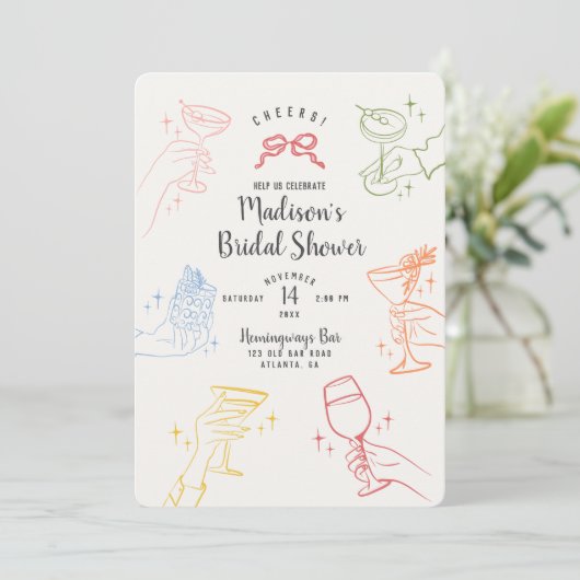 Kleurrijke Cocktail Party Vrijgezellenfeest Party  (Staand voorkant)