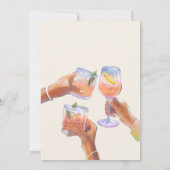Kleurrijke  cocktail proost verjaardag kaart (Achterkant)