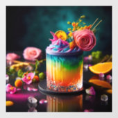 Kleurrijke cocktail raamsticker (Vel)