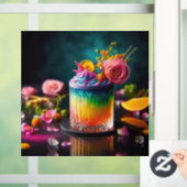 Kleurrijke cocktail raamsticker (Huis)