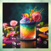 Kleurrijke cocktail raamsticker (Vel 3)