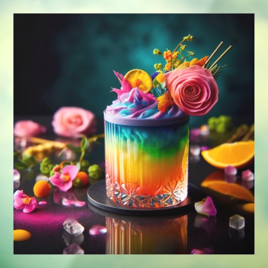 Kleurrijke cocktail raamsticker (Vel 3)