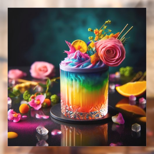 Kleurrijke cocktail raamsticker (Vel 2)