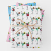 Kleurrijke cocktail selectie wit roze blauw inpakpapier vel (In situ)