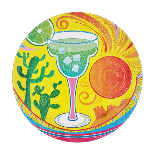 Kleurrijke Cocktail Snijplank (Voorkant)