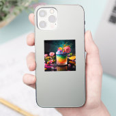Kleurrijke cocktail sticker (Telefoon)
