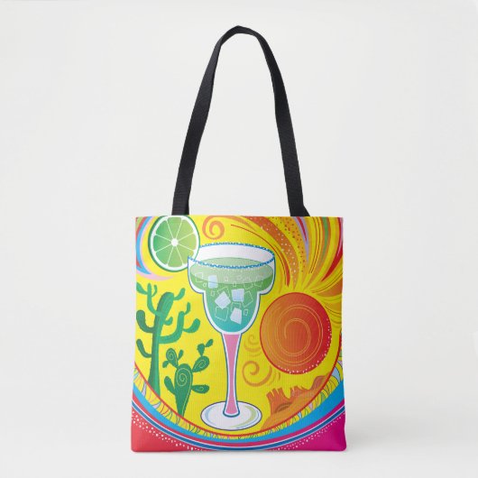 Kleurrijke Cocktail Tote Bag (Voorkant)
