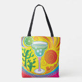 Kleurrijke Cocktail Tote Bag (Achterkant)