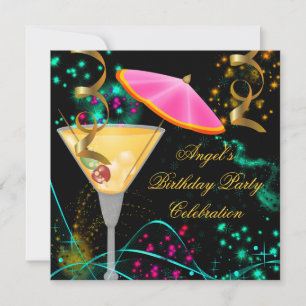 Kleurrijke Cocktail voor Feestelijke Feest Kaart