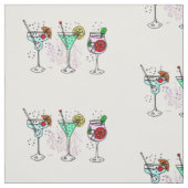 Kleurrijke cocktailglazen stof (Swatch)