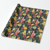 Kleurrijke Cocktails Cadeaupapier (Uitgerold)