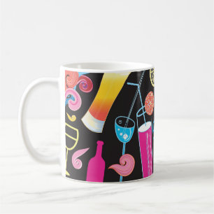 Kleurrijke cocktails grafisch naadloos patroon koffiemok