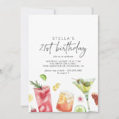 Kleurrijke cocktails | Leuk Schattige 21ste verjaa Kaart (Voorkant)