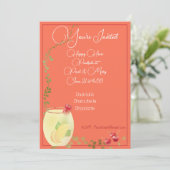 Kleurrijke cocktails met fruit en gebladerte parti kaart (Staand voorkant)