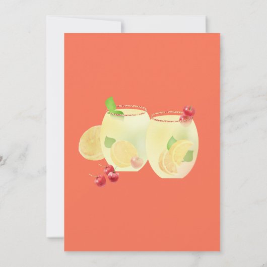 Kleurrijke cocktails met fruit en gebladerte parti kaart (Achterkant)