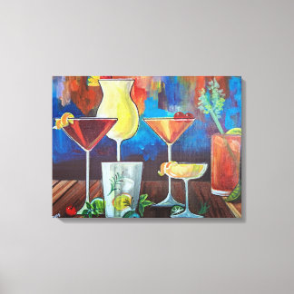Kleurrijke Cocktails Muurkunst Canvas Afdruk