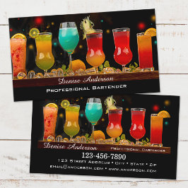 Kleurrijke Cocktails Professionele Bartender Visitekaartje