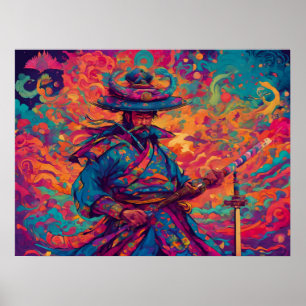 Kleurrijke code: Samurai Poster
