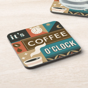 Kleurrijke Coffee Quotes onderzetter set