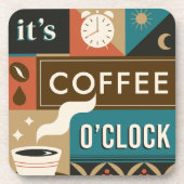 Kleurrijke Coffee Quotes onderzetter set (Voorkant)