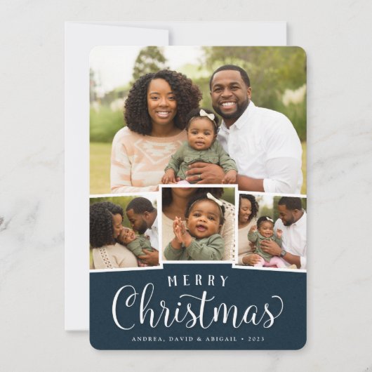 Kleurrijke collage | Kerstdrukwerk met meerdere fo Feestdagenkaart (Voorkant)