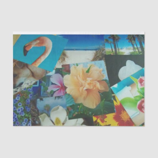 Kleurrijke collage op tissuepapier (Voorkant)