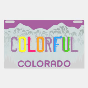 Kleurrijke Colorado paarse licentie bord stickers