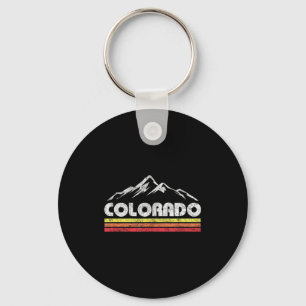 Kleurrijke Colorado retro mountainbike skiën Sleutelhanger