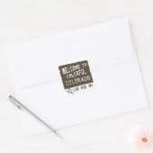 Kleurrijke Colorado welkomstbord ski-stickers Vierkante Sticker (Envelop)