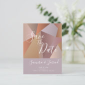 Kleurrijke Colorblock Earthy Roze Sla de datum op Briefkaart (Staand voorkant)