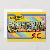 Kleurrijke Columbia SC Groet Briefkaart (Voorkant / Achterkant)